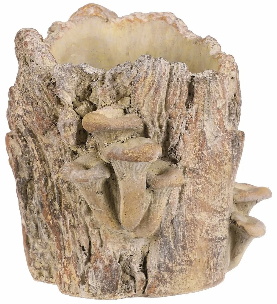 Obudowa betonowa - pień z grzybami, 20 x 18 x 18cm