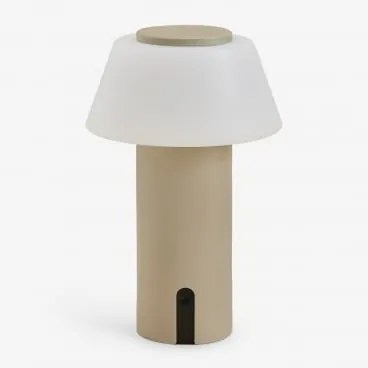 Bezprzewodowa Lampa Stołowa Led Z Żelaza Socotra Kremowa Tapioca - Sklum