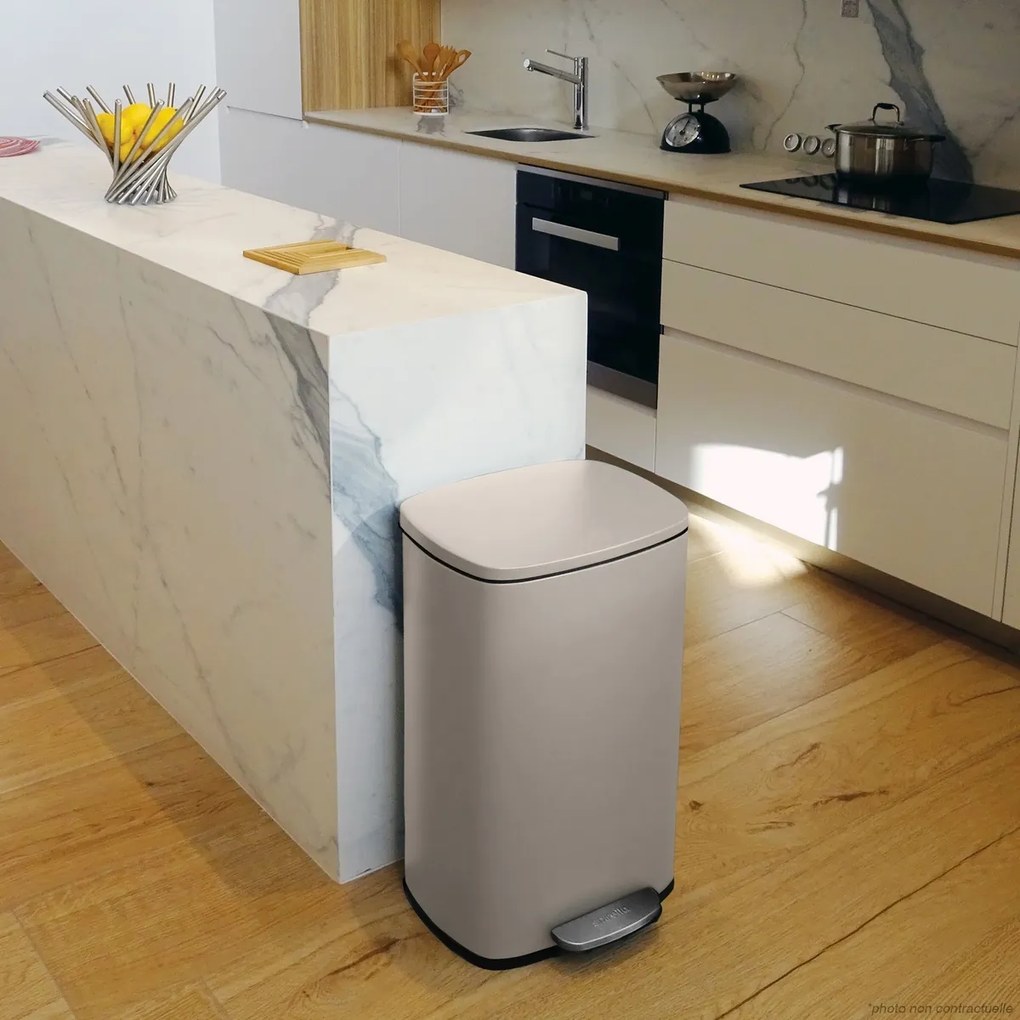 Spirella Kosz na śmieci z pedałem soft-close Akira 30 l, matowy szaro-brązowy, 30 l
