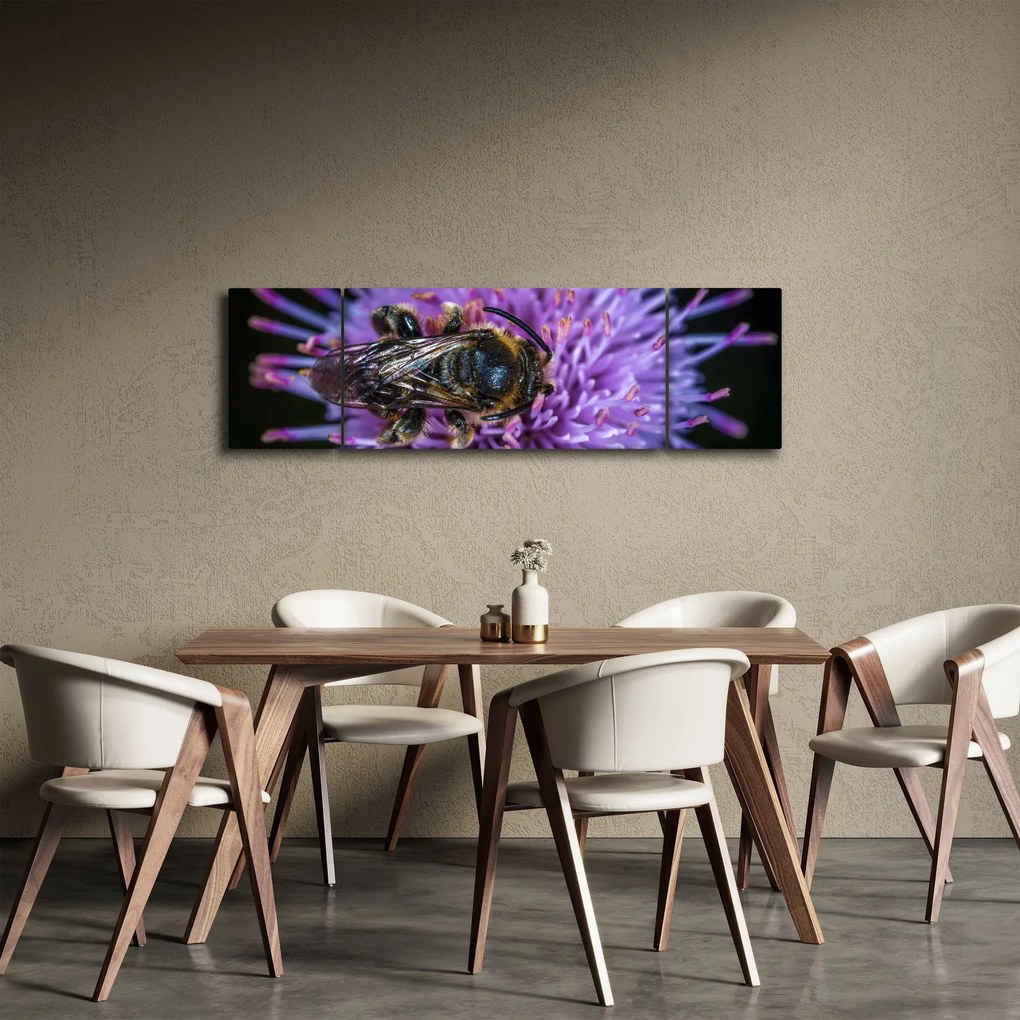 Obraz pszczoły na kwiatku (170x50 cm)