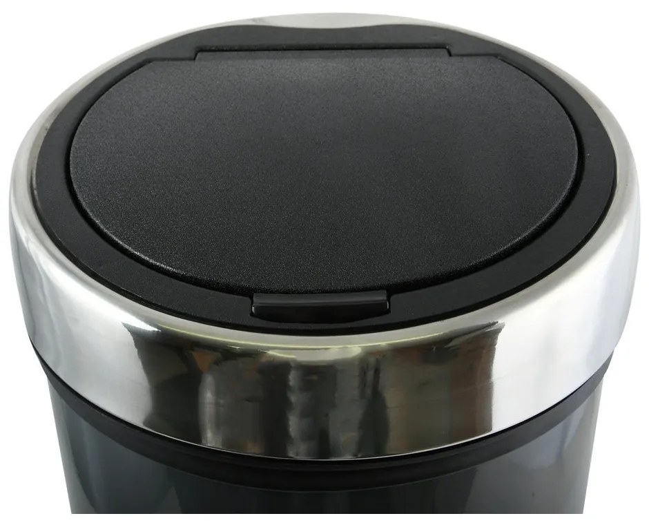 Ciemnoszary stalowy kosz na śmieci otwierany na dotyk 30 l – MSV