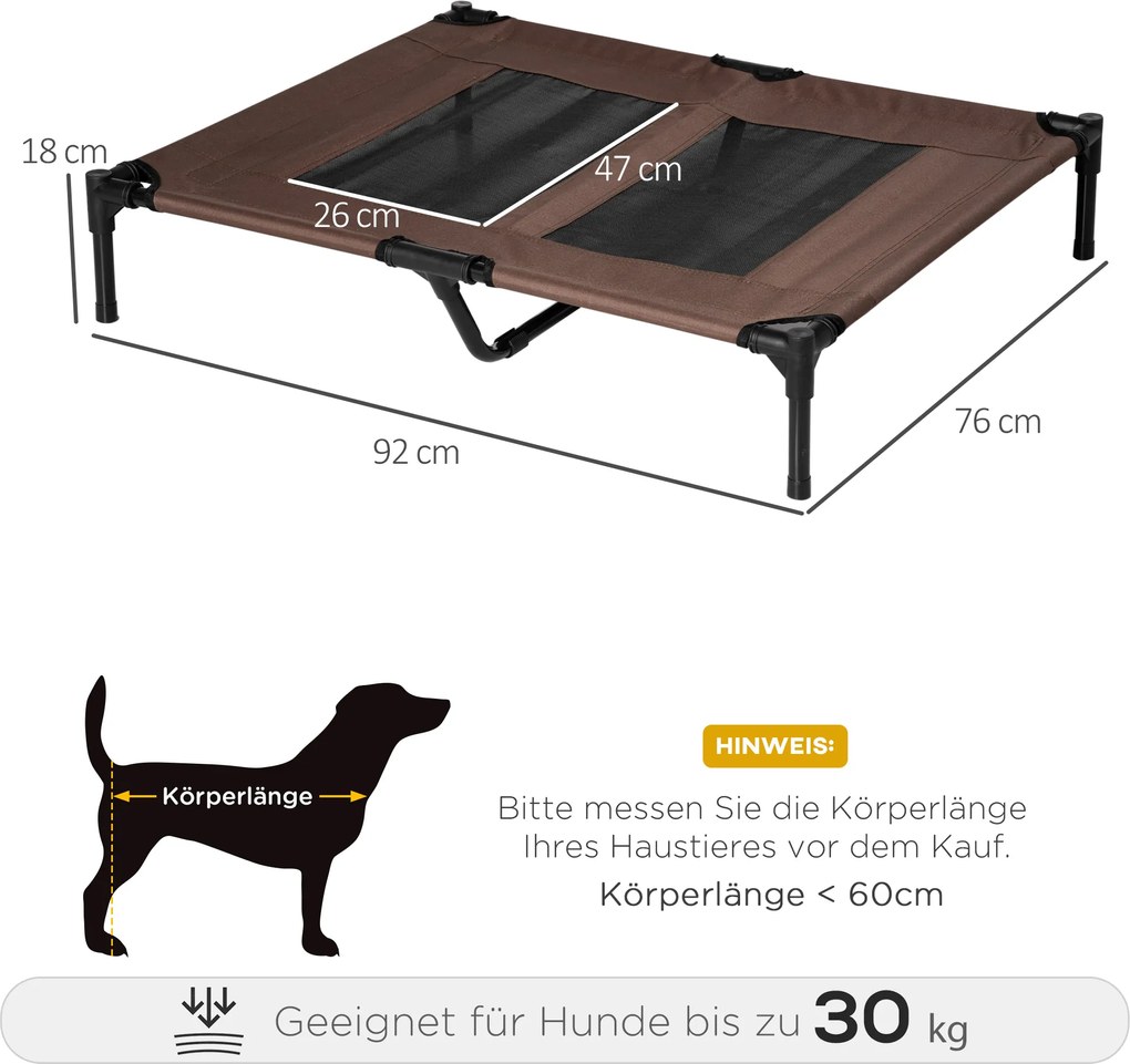 PawHut Leżak dla psa lub kota Miękka poducha 92x76x18cm Elegancki kolor kawowy | Aosom PL