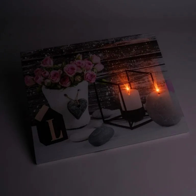 Obraz na ścianę Love - 2 diody LED, 40 x 50 cm