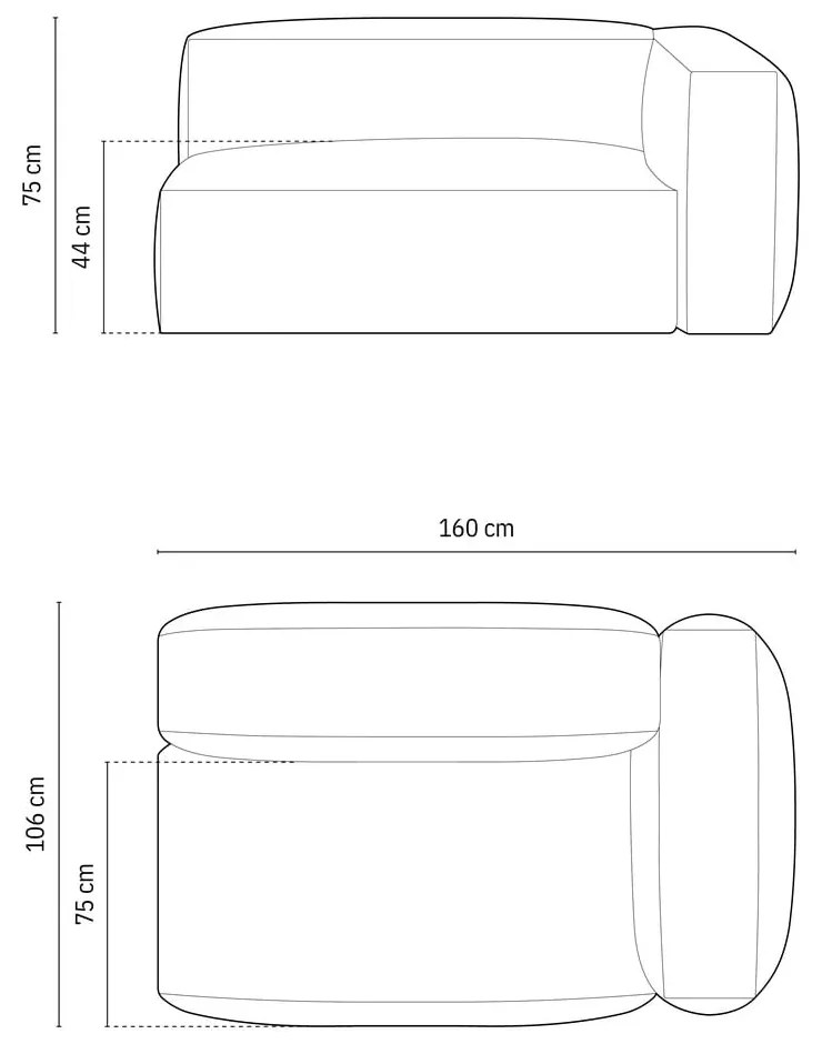 Beżowokremowy moduł sofy z materiału bouclé (prawostronny) Martina – Micadoni Home