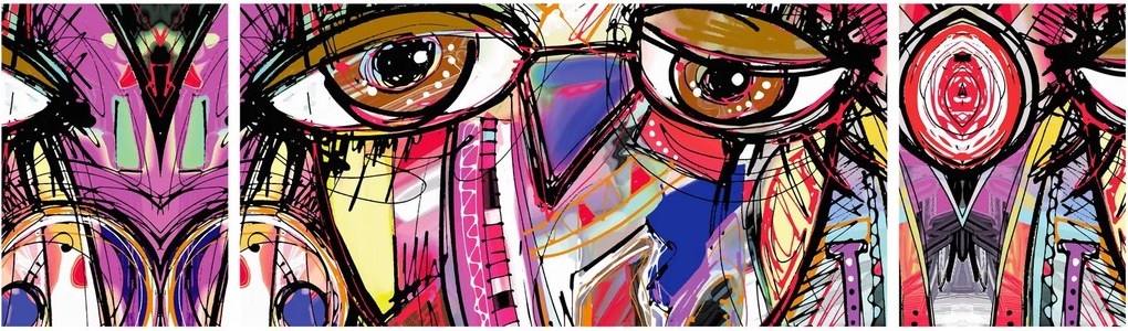 Obraz - Street art - sowa (170x50 cm)