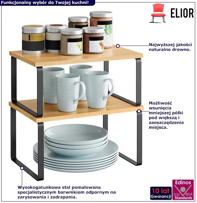 Zestaw 2 Półek Kuchennych W Stylu Loft A7-R60