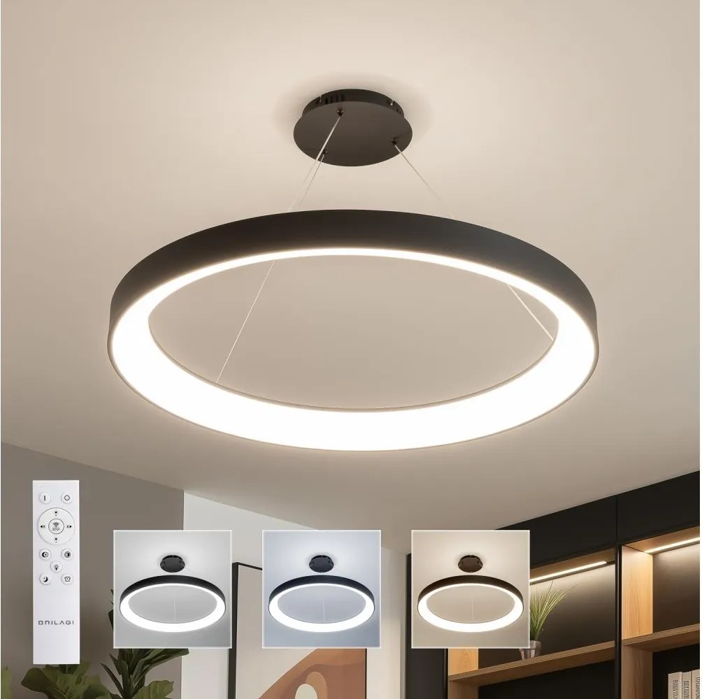 Brilagi - ściemnialny żyrandol LED FALCON II LED/108W/230V 3000-6500K Ø 80 cm czarny + pilot