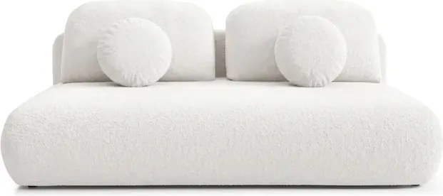 Sofa BASE Rozkładana Dwuosobowa Kremowa Boucle Japandi