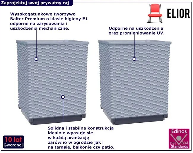 Zestaw 2 Jasnoszarych Donic Ogrodowych N4-P30