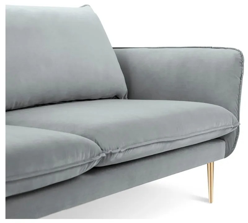 Jasnoszara aksamitna sofa Cosmopolitan Design Florence, 160 cm