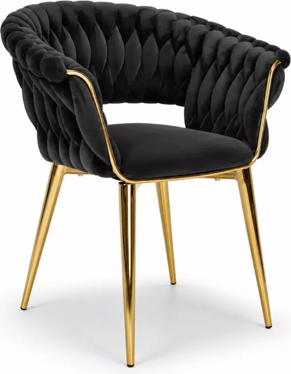 Ekskluzywne krzesło designerskie Monna z aksamitną tapicerką velvet na złotych lub czarnych nogach