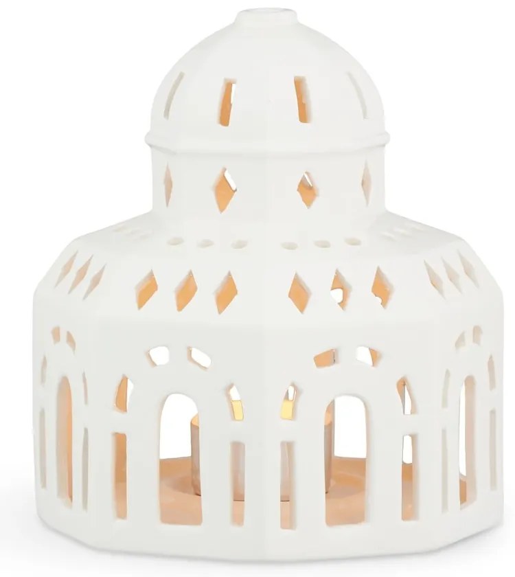 Biały ceramiczny świąteczny świecznik Kähler Design Lighthouse, ø 12 cm