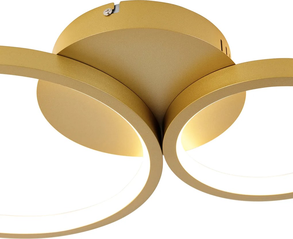 Lampa sufitowa złota z LED 3 stopniowy ściemniacz 4-światła - Lupolo