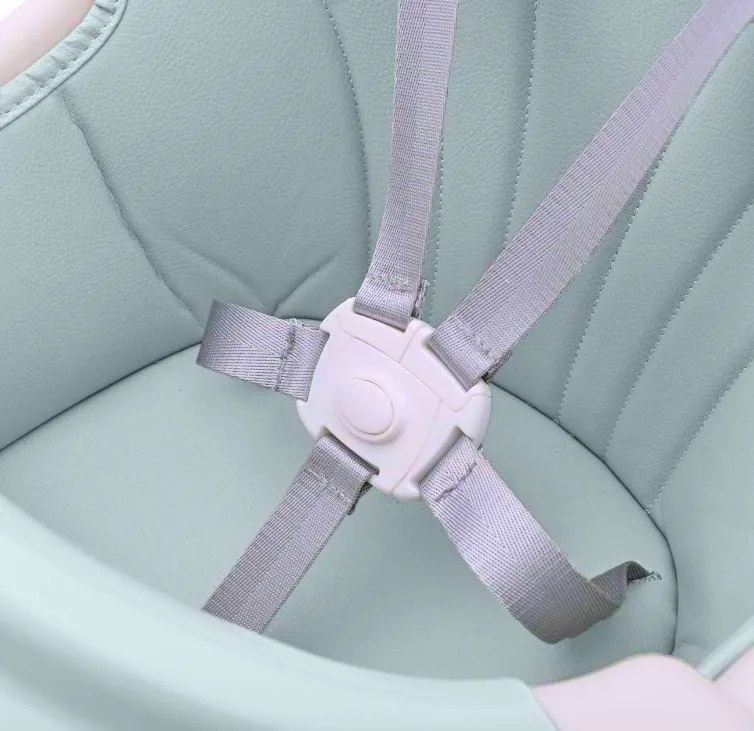 Krzesełko do karmienia tapicerowane miętowe – ergonomiczne