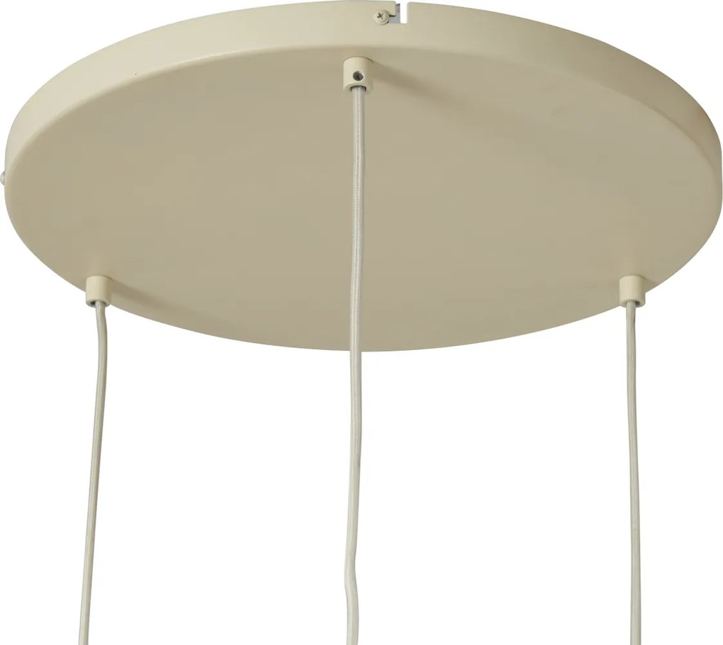 Lampa wisząca Japandi beżowa z materiałowym abażurem 3-źródła światła - Bida
