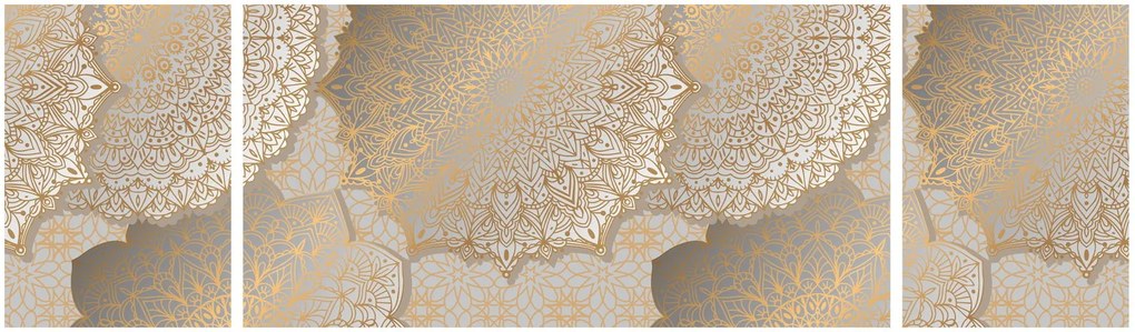 Obraz - Mandale w złotych odcieniach (170x50 cm)