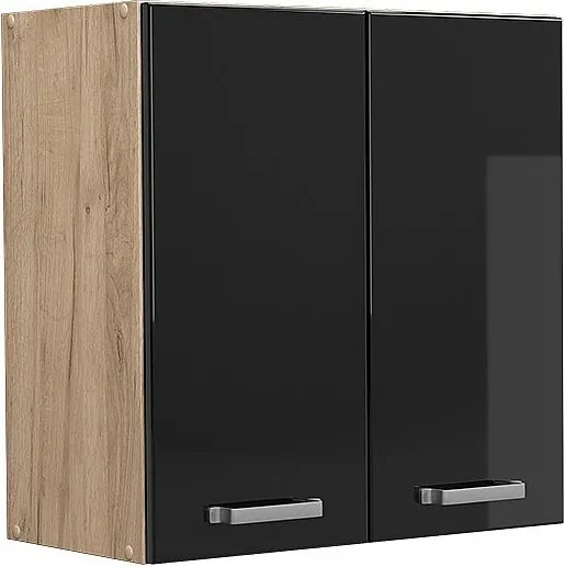 Szafka ścienna czarny wysoki połysk 60x31x60 r-line