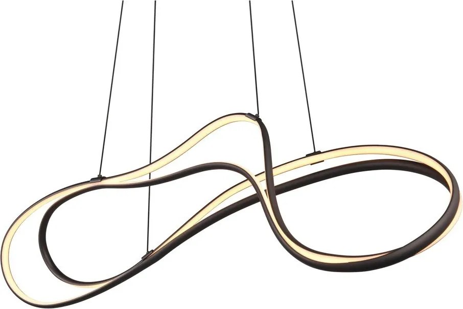 Czarna lampa wisząca LED z metalowym kloszem Nala – Trio Select