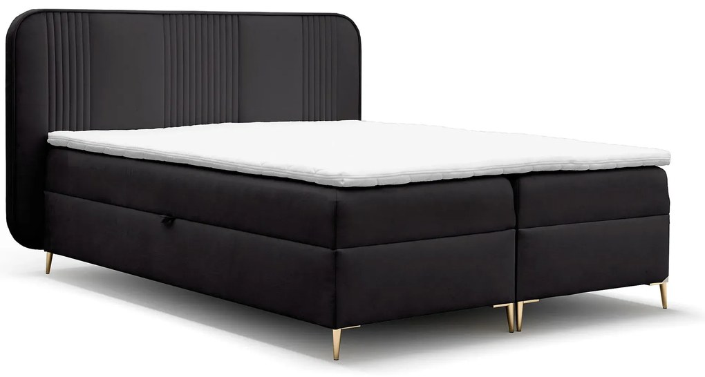 Czarne welurowe łóżko z pojemnikiem 4 rozmiary G1-G33
