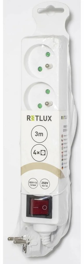 Retlux RPC 25 Przedłużacz z przełącznikiem, 4 gniazdka, 3 m