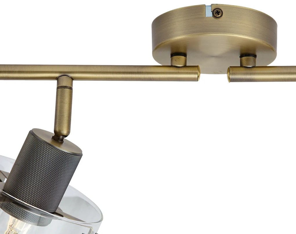 Designerski reflektor sufitowy brązowy z przezroczystym szkłem 4-punktowy - Domo