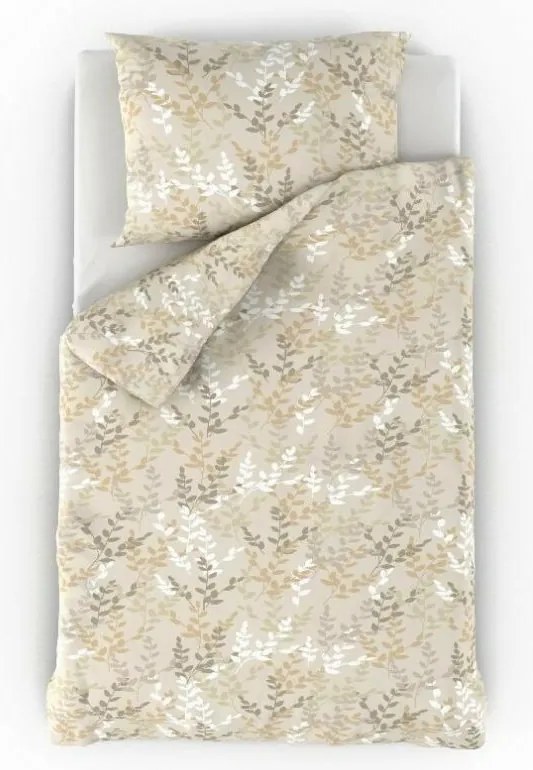 Kvalitex Pościel bawełniana Nordic Astrid śmietankowy, 140 x 220 cm, 70 x 90 cm