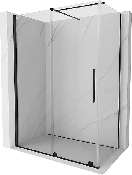 Mexen Velar kabina prysznicowa rozsuwana 160 x 80 cm, transparent, czarna - 871-160-080-01-70