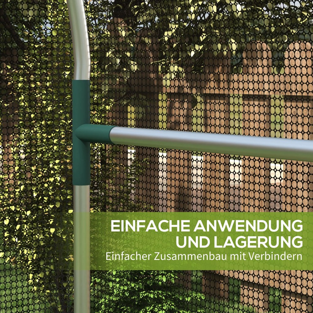 Outsunny Moskitiera Ogrodowa 12x12m z Drzwiami Namiot Ochronny HDPE Czarna Rama Stalowa | Aosom PL