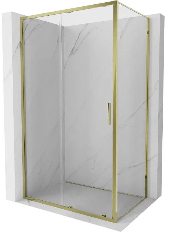 Mexen Exo kabina prysznicowa rozsuwana 140 x 75 cm, transparent, złota - 8151-140-075-50-00