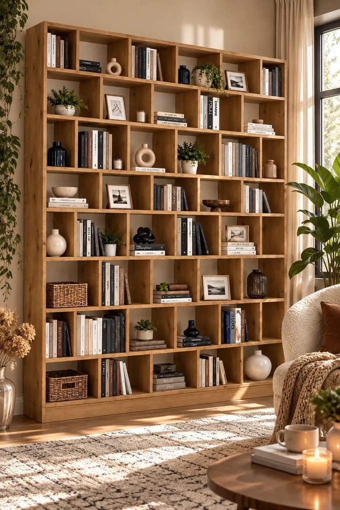 Ogromny regał na książki biblioteczka dąb artisan W0-B06