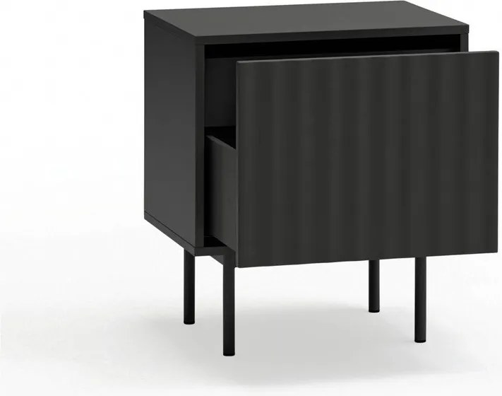 Czarna szafka nocna z matowym wykończeniem Sierra – Teulat