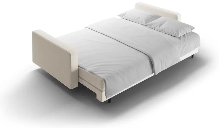 Kremowa rozkładana sofa ze schowkiem 222 cm Bali – Cosmopolitan Design