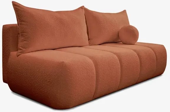 Sofa z Funkcją Spania SARIA Ruda Boucle Nowoczesna