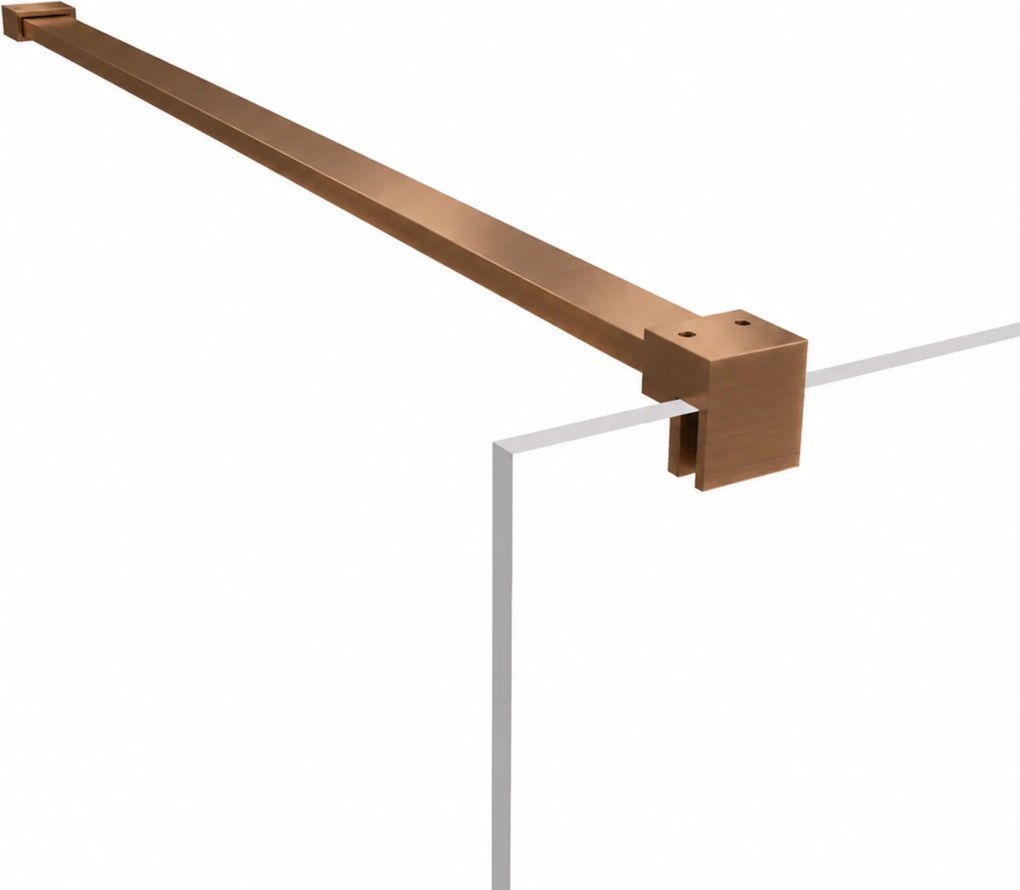 Ścianka prysznicowa WALK IN FIX czarna prostokątna 8 mm Molis Classic Black MASSI | rożne rozmiary : Kolor profili kabiny - Miedź szczotkowana, Szerokość ścianki - 120 cm