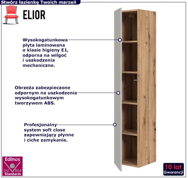 Nowoczesny wiszący słupek łazienkowy E1-B62