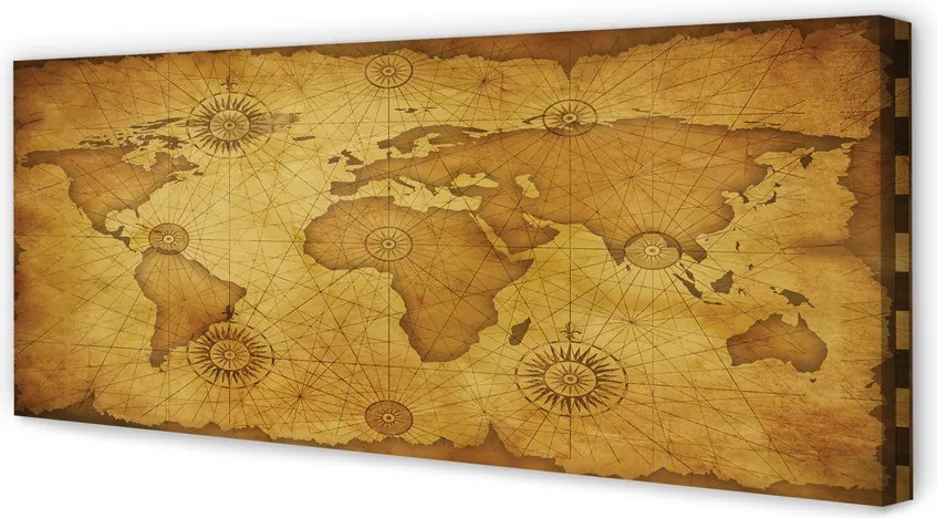 Obraz canvas na ścianę Mapa z Przypalonymi Brzegami