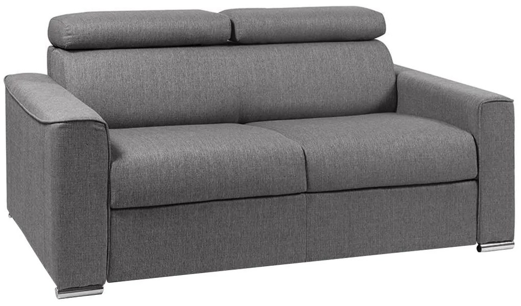 Kanapa 2-osobowa z ekspresowym mechanizmem rozkładania z tkaniny VIZIR - Kolor: szary - Miejsce do spania: 120 cm - Materac 14 cm