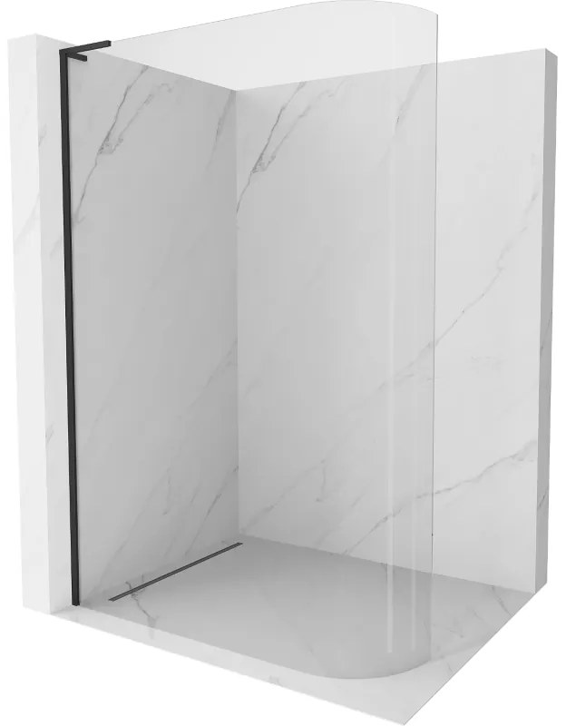 Mexen Kioto L ścianka prysznicowa zaokrąglona Walk-in 120 x 200 cm, transparent, czarna - 800-120-103-70-06