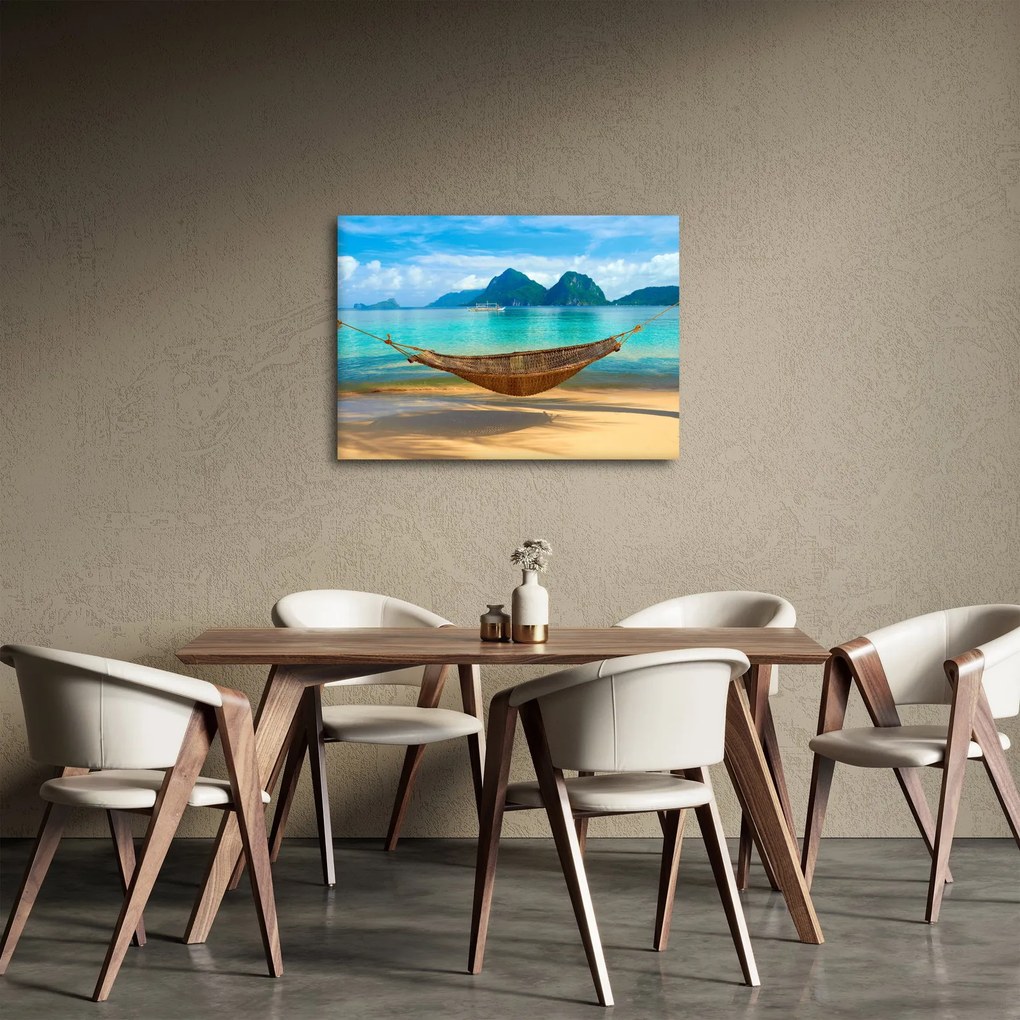 Obraz - Hamak na plaży (70x50 cm)