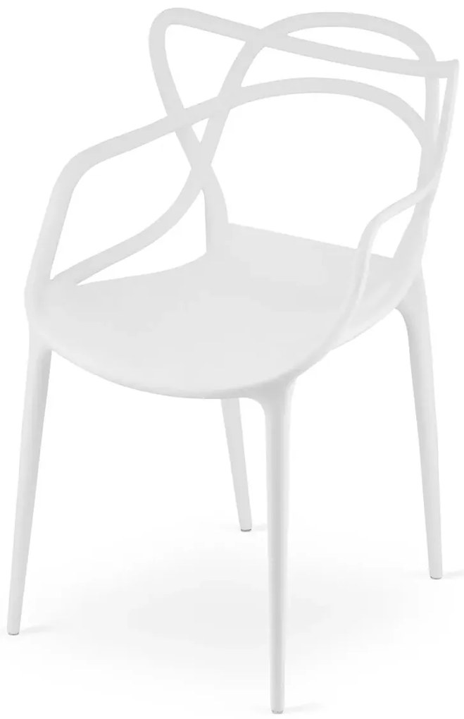 Białe nowoczesne krzesło do stołu M0-R20