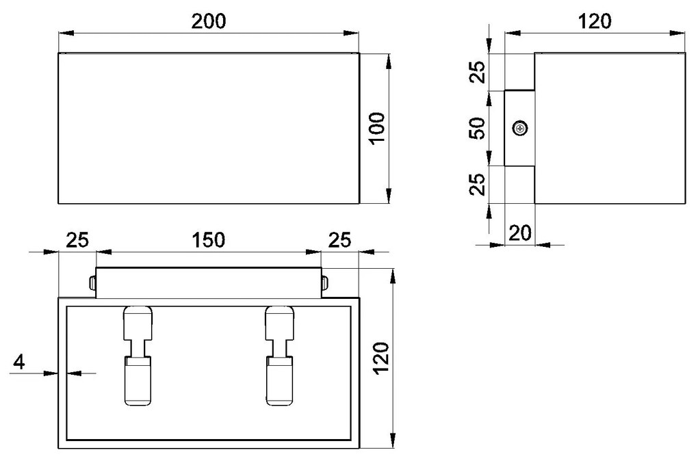 Szary minimalistyczny kinkiet LED 7X EX529 A0-E08