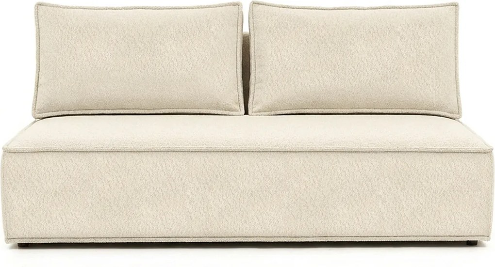 Sofa z Funkcją Spania MAVIA Kremowa Boucle Nowoczesna