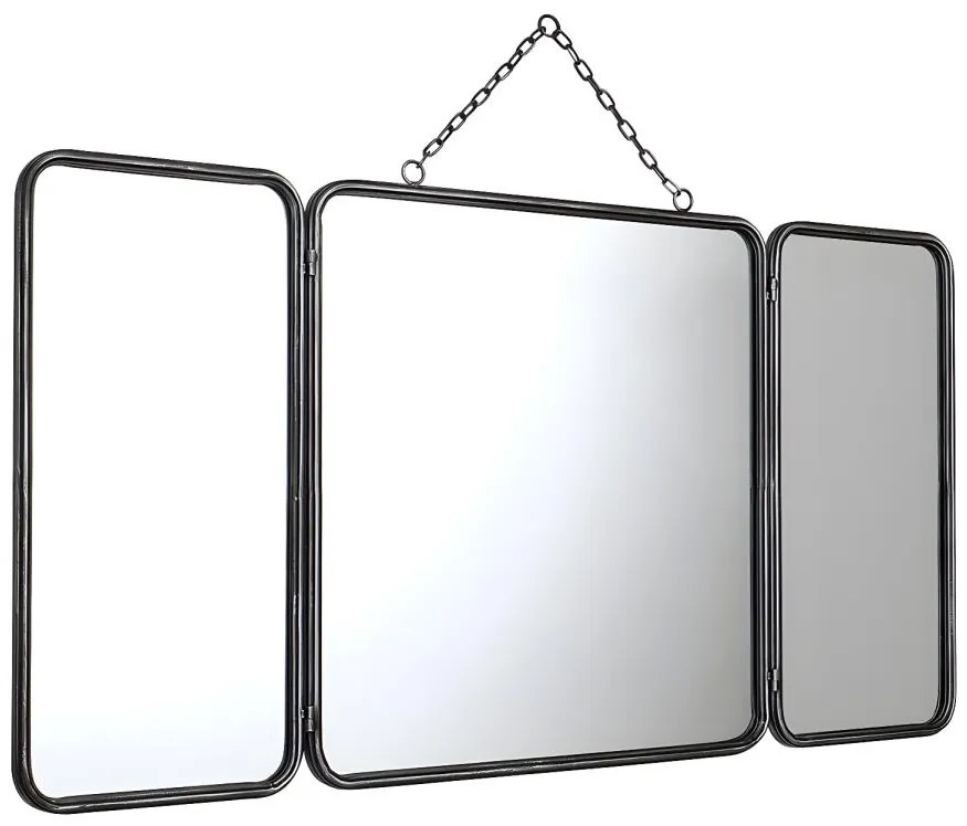 Lustro fryzjerskie vintage CERONE E - Dł. 60 x Wys. 112 cm - Szary metal