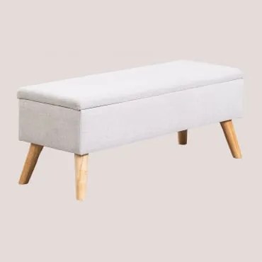 Tapicerowana Ławka Bagażnika Adirane ↔︎ 120 Cm & Tkaniny Beżowy Krem - Sklum