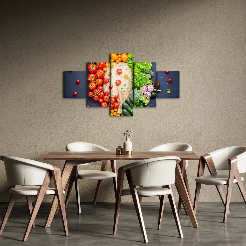 Obraz - Stół pełen warzyw (125x70 cm)