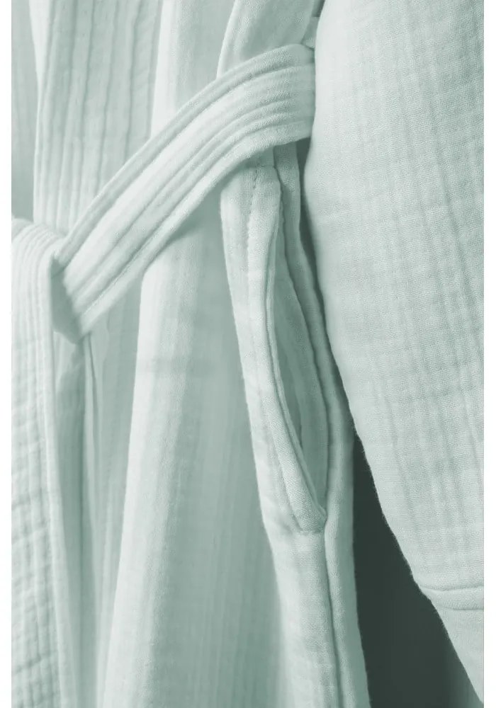 Miętowy szlafrok muślinowy w rozmiarze S/M Kimono – Foutastic
