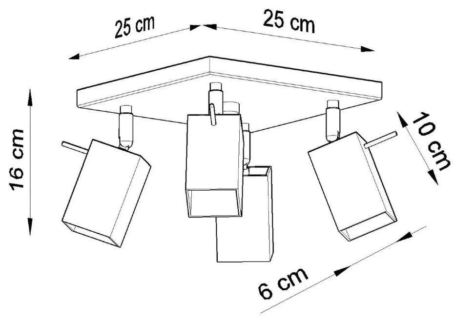 Szara lampa punktowa 25x25 cm Toscana – Nice Lamps