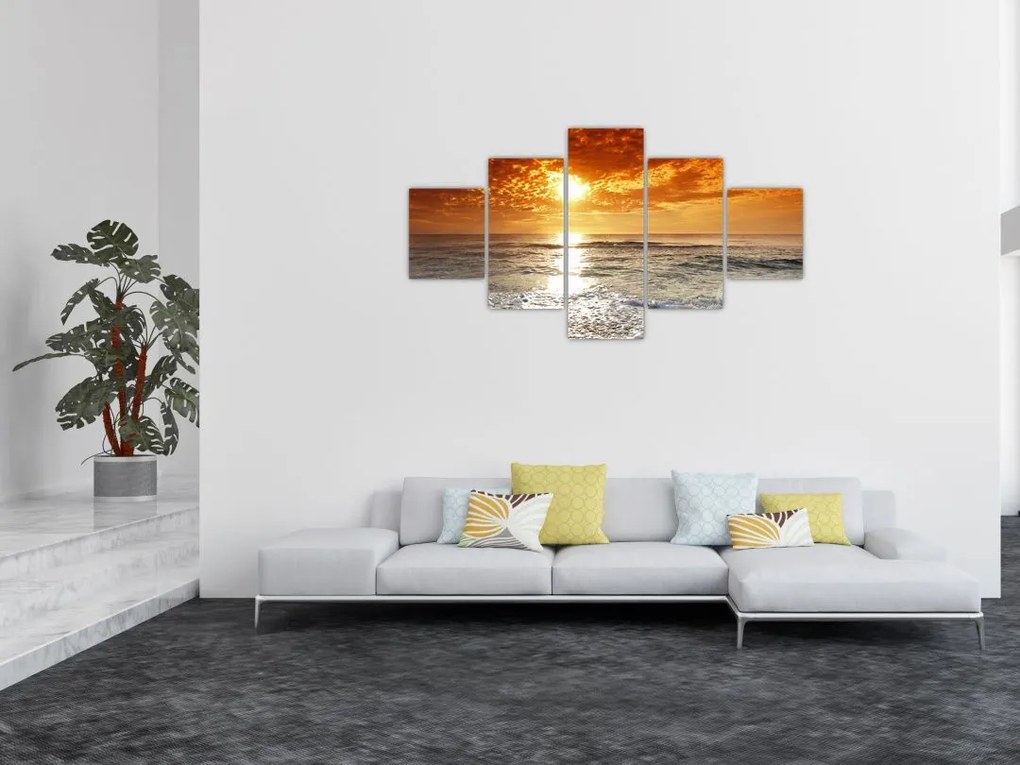 Obraz zachód słońca na Korsyce (125x70 cm)