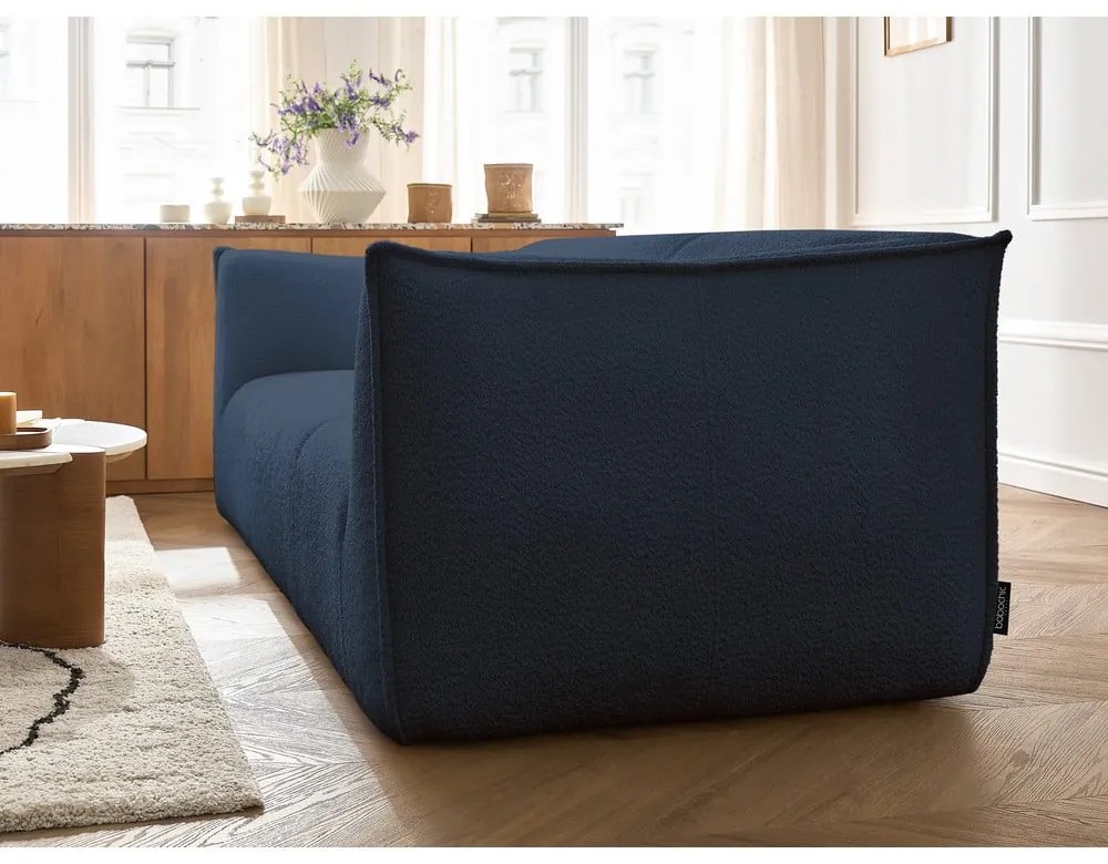 Ciemnoniebieska sofa z materiału bouclé 242 cm Giorgia – Bobochic Paris