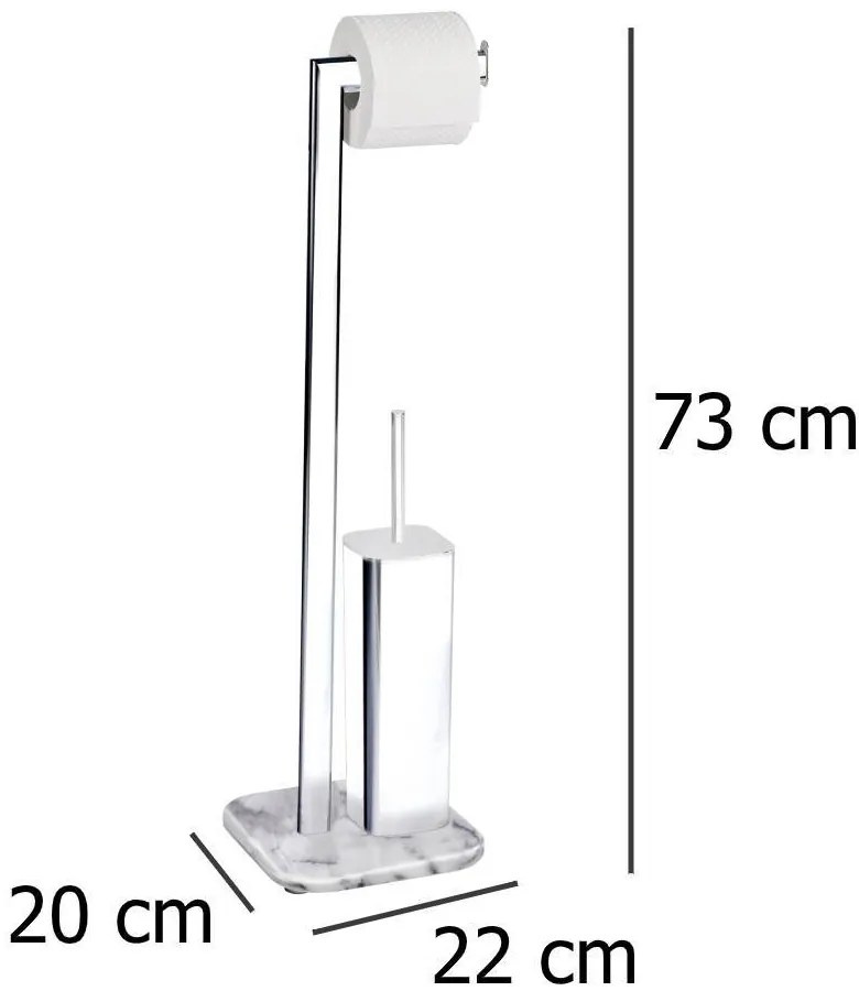 Stojak na papier toaletowy i szczotkę do WC, ONYX- 2w1, WENKO